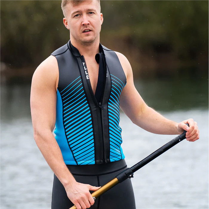 2024 Huub Mens Aluna SUP & Swim Neoprene Top ALUNAVEST - Black / Blue